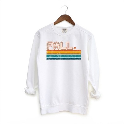 Simply Sage Market Women's Garment Dyed Graphic Sweatshirt Retro Fall Stripes