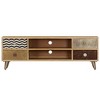vidaXL TV Stand Multicolor Solid Mango Wood, Steel - 3 of 4