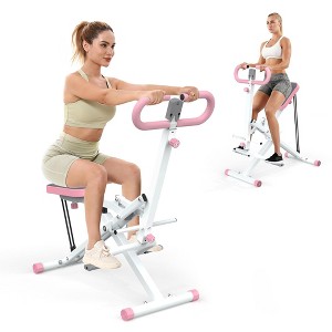 NAYSAYE Squat Machine Exercise Equipment 250 Lbs Squat Rowing Machine with Home Workout Machine Leg Glute Trainer for Full Body, Pink, 37"*11"*9" - 1 of 4