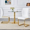 CAVINAS Modern Luxury Simple Arch Chair, PU High Resilience Dining Chair with Crazy Horse Texture and Arched Metal Leg - 2 of 4