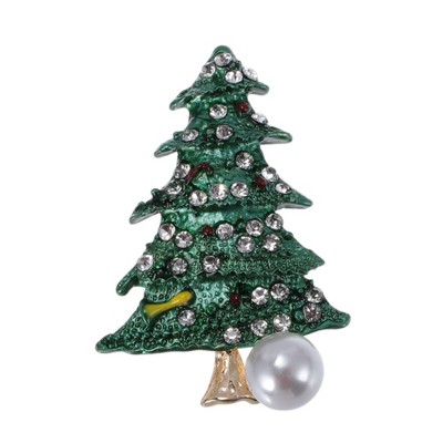 Unique Bargains Christmas Brooches Christmas Pin Alloy Wax Dripping Green 1.38"x1.97" 1 Pc