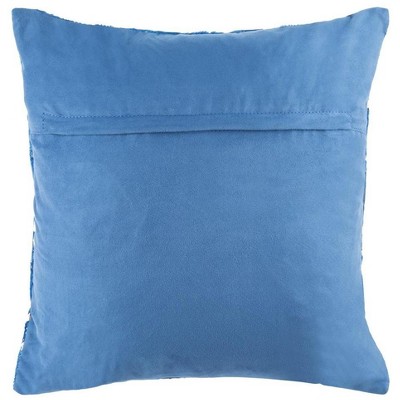 Clairton Blue and Silver Metallic Cowhide 20" Pillow