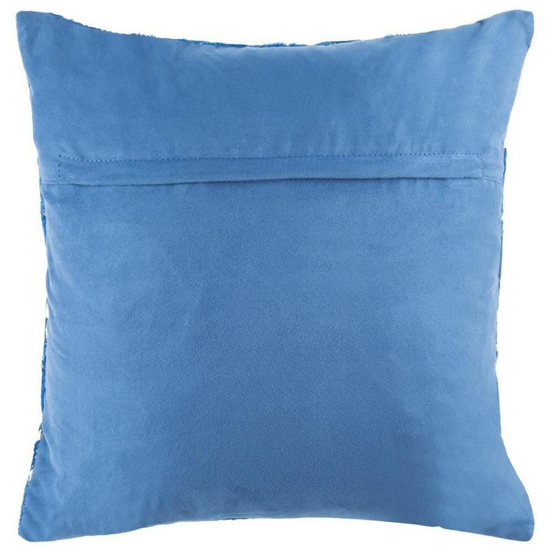 Clairton Metallic Cowhide Pillow - Blue/Silver - 20" x 20" - Safavieh ., 3 of 4