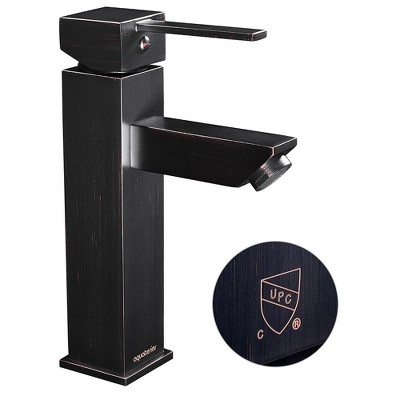 Oil Rubbed Bronze Single-Hole Bathroom Faucet with Lever Handle