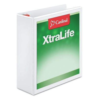 Cardinal XtraLife ClearVue Non-Stick Locking Slant-D Binder 3" Cap 11 x 8 1/2 White 26330