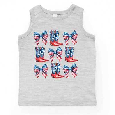 Simply Sage Market Patriotic Boots Stacked Coquette Toddler Tank