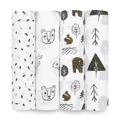 Image of aden + anais Essentials Making Sense Neutral Swaddle Blankets - 4pk