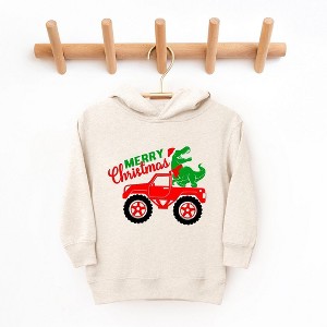 The Juniper Shop Christmas Dino Truck Toddler Graphic Hoodie - 1 of 3