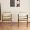 Gaoyangjiaju 21.25 Inch Solid Wood Rattan Accent Chair with Armrests - 2 of 4