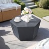 UPHA 35-Inch Hexagon Outdoor Coffee Table – Magnesium Oxide Coffee Table for Patio, Backyard & Garden - 4 of 4
