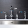 Stylish Dual-Handle Bridge Kitchen Faucet with Detachable Side Spray - 2 of 4