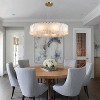 CityFurn 31" 10-Light Alabaster Drum Chandelier 2-Tier Gold Pendant Lights - 2 of 4