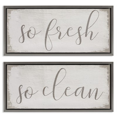 Stupell Industries Rustic White So Fresh So Clean, 25" x 11"