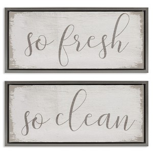 Stupell Industries Rustic White So Fresh So Clean, 25" x 11" - 1 of 4