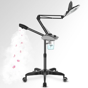 TASALON Facial Steamer with 5X Magnifying Lamp, Esthetician Steamer on Wheels with Ozone and Hot Mist - Black - 1 of 4