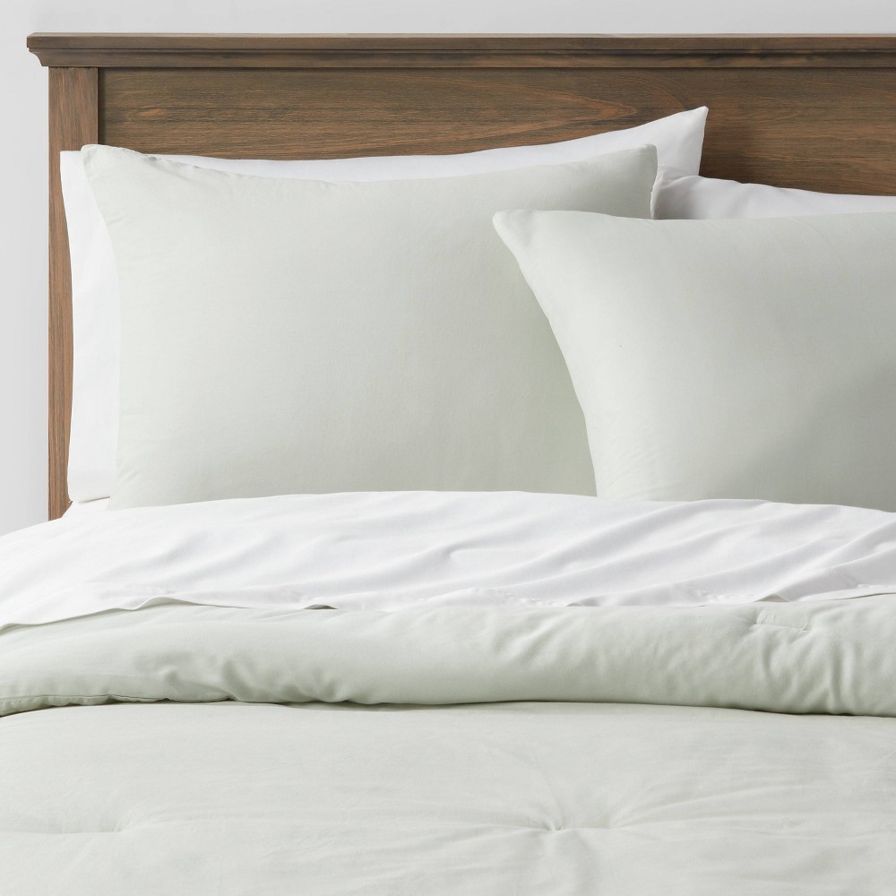 King Washed Cotton Sateen Comforter and Sham Set Sage - Threshold™