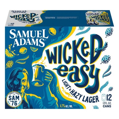 Samuel Adams Wicked Easy, Light & Hazy Lager Beer - 12pk/12 fl oz Cans