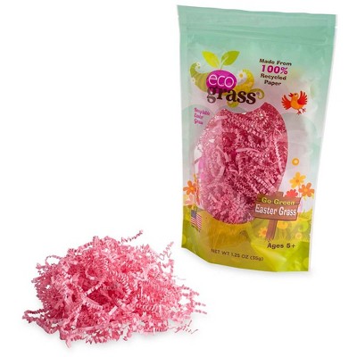 HearthSong - Recyclable Pink Eco Grass Easter Basket Grass, set of 6 bags