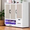 Shoe Cabinet with Seat, Storage Cabinet, Adjustable Shelves, Toe-Kick Drawer, Entryway Storage Organizer with Hidden Compartments for 20 Pairs - 2 of 4