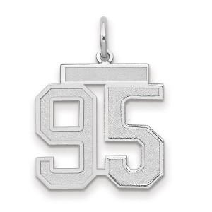 Black Bow Jewelry 14k White Gold, Jersey Collection, Medium Number 95 Pendant - 1 of 3
