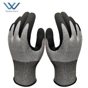 Paaaawaters Cut-resistant gloves, water-resistant, oil-resistant, nitrile sandblasted, dipped rubber, wear-resistant, cut-resistant gloves for hands - 1 of 4