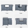 YOOCOZZ Outdoor 100% Fir Wood Rolling Grill Cart & Kitchen Island with Stainless Steel Top - 2 of 4