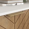 MAYEERTY White and Gold Storage Cabinet with 2 Doors, Modern Buffet Sideboard for Kitchen/Living Room - 3 of 4