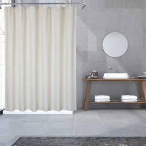 TackView Embossed Pattern Shower Curtain, Microfiber Fabric Shower Liner Waterproof Polyester Fabric - 1 of 4