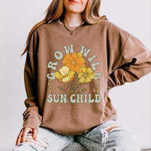 Simply Sage Market Grow Wild Sun Child Colorful Lightweight Garment Dyed Sweatshirt - 1 of 4