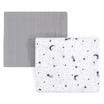 Yoga Sprout Baby Boy Cotton Muslin Swaddle Blankets, Moon, One Size