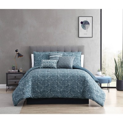 Queen 7pc Daytona Comforter Set Blue - Riverbrook Home
