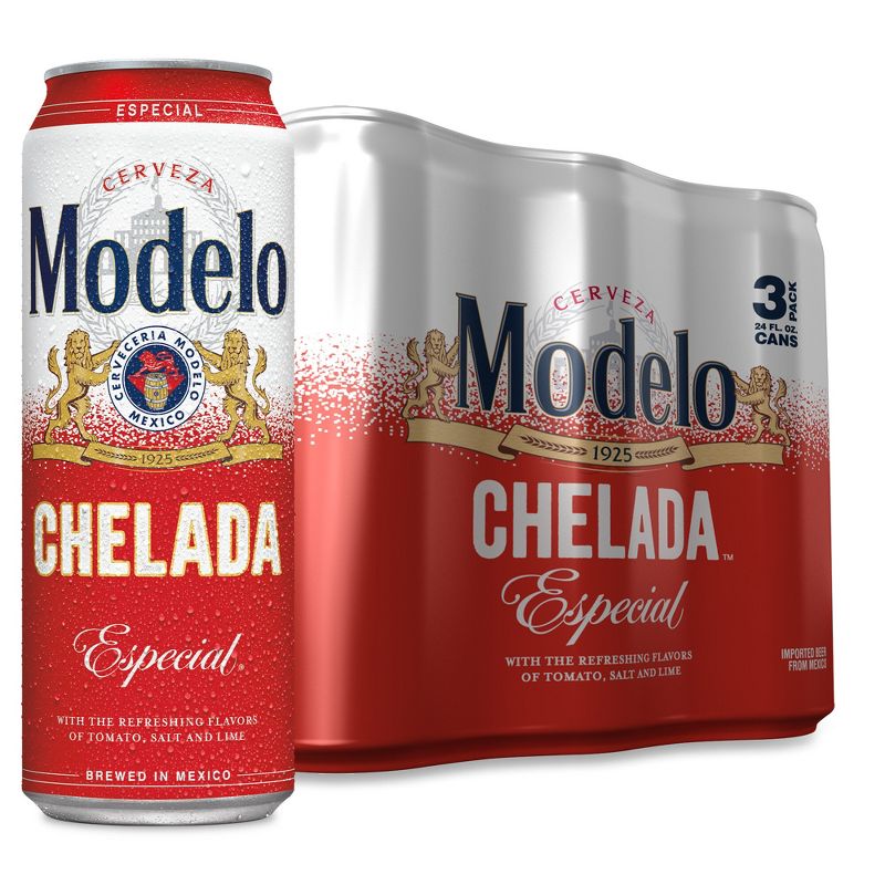 Modelo Chelada Especial Beer - 3pk/24 fl oz Cans, 1 of 13