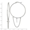 Chisel Stainless Steel Polished Chain and Cross Dangle Hoop Earrings - 4 of 4