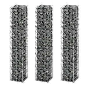 Gabion Set 3 pcs Galvanized Wire 9.8"x9.8"x59"vidaXL - 1 of 4