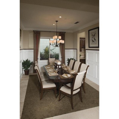 Progress Lighting Inspire 9-Light Two-Tier Chandelier, Brushed Nickel, Off-White Linen Shades