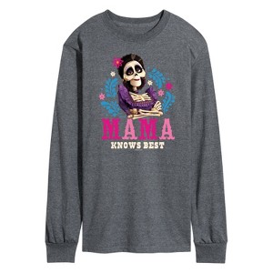 Men's Disney Imelda Mama Knows Best Long Sleeve Graphic T-Shirt - Heather Charcoal - 3 X-Large - 1 of 4