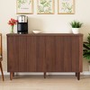 Lirago,4-Door Accent Storage Cabinet – Brown Semicircle-Door Sideboard with Tiered Shelves – Modern Living/Dining Room - 2 of 4