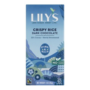 Lily's - Sweets - Chocolate Bar - Dark Chocolate - 55 Percent Cocoa - Crispy Rice - Case of 12 - 3 oz - 1 of 3