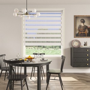 Heynemo Cordless Zebra Blinds, Modern Adjustable Pull Down Shades for Windows Light Filtering Day and Night for Home Office - 1 of 4