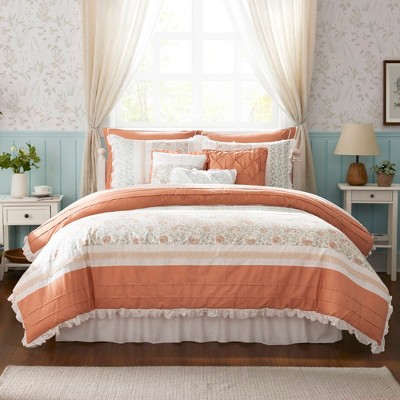 9 Pcs Paisley Print Percale Cotton Comforter Set, All Season Home Textile fits Elegant Bedroom Decor
