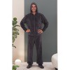 ADR Men's Plush Fleece One Piece Hooded Footed Zipper Pajamas Set, Soft Adult Jumpsuit PJs with Hood - 4 of 4