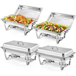 Chafing Dishes for Buffet, 8 Qt Stainless Steel Chafers and Buffet Warmers Sets With Lid, Rectangle Food Warmer Catering Buffet Display - 1 of 4