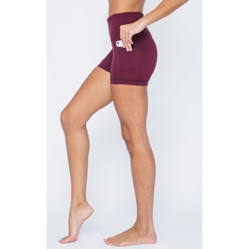 Yogalicious Nude Tech High Waist Side Pocket 7/8 Ankle Legging - Mauve Wine  - X Large : Target