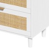 Gulches 59" White Rattan 6-Drawer Dresser, Metal Handle Storage Cabinet with Wood Legs for Bedroom, Living Room & Hallway - 2 of 4