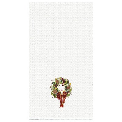 C&F Home Festive Wreath Waffle Weave Cotton Kitchen Towel