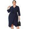 Agnes Orinda Women's Plus Size 1950s Elegant Retro Cocktail Sheath Midi Dresses - 3 of 4
