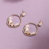 SOHI Women's Pink Circular Drop Earrings - 2 of 3