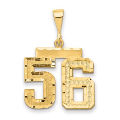Black Bow Jewelry 14K Yellow Gold, Varsity Collection, Medium D/C Pendant Number 56