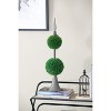 DOMETOUR 7x26.5" Artificial Two-Tiered Boxwood Sphere Topiary on Metal Spire Summer Home Decor - 3 of 4