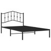 vidaXL Twin XL Metal Bed Frame with Headboard, Sturdy Steel, Black, No Mattress - 4 of 4